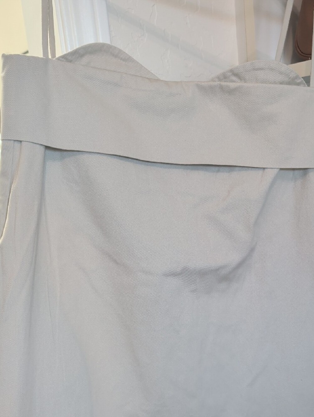 Elegant Strapless Cream Maxi Dress with Double Thin Straps - Picture 3 of 4